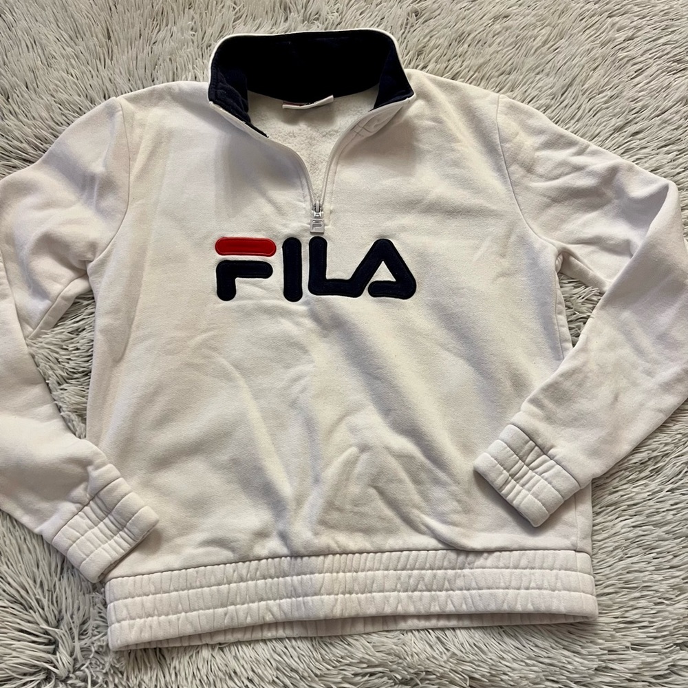 FILA White Half Zip Sweatshirt